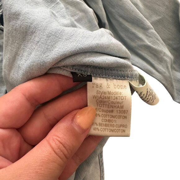 RAG & BONE Denim Top Tottenham Wash XS - Picture 5 of 5